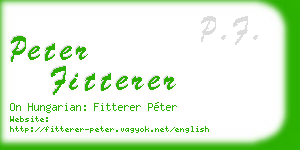 peter fitterer business card